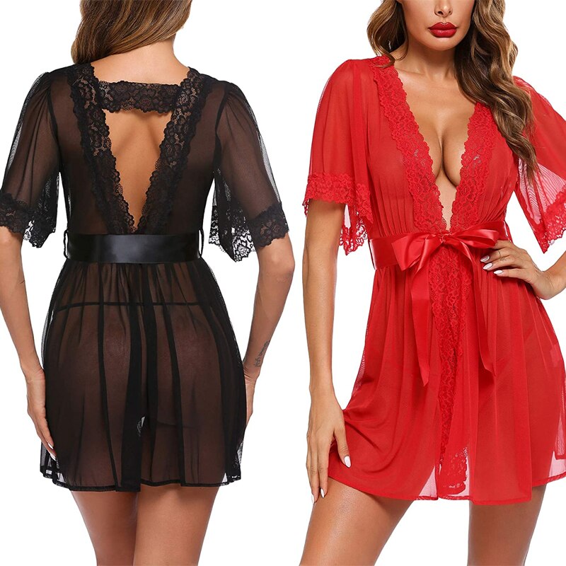 Nuisette dentelle transparente - Dentelle-Avenue