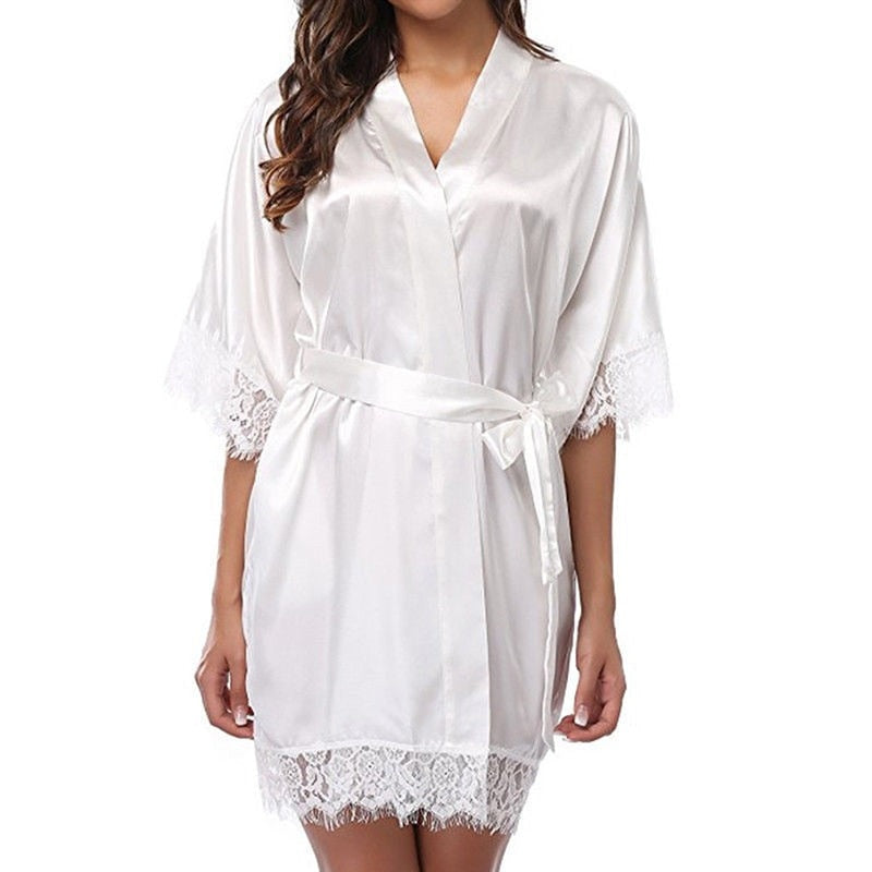 Robe de nuit satin - Dentelle-Avenue