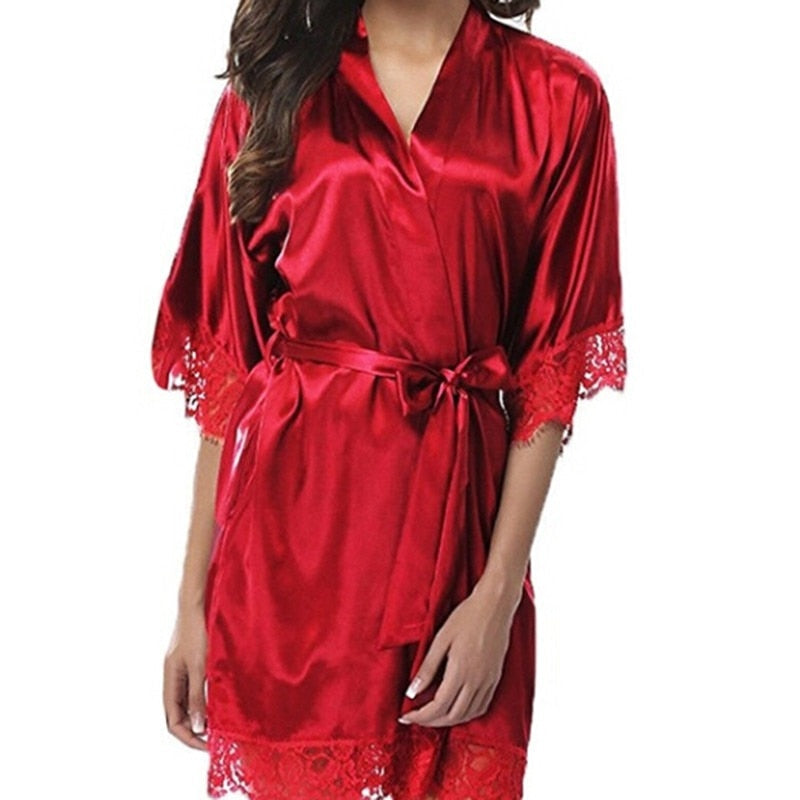 Robe de nuit satin - Dentelle-Avenue