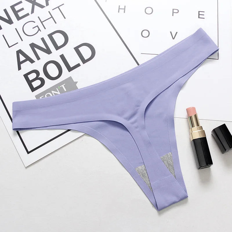 Tanga sans couture en soie glacée - Dentelle-Avenue