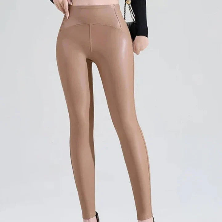 Leggings amincissants en simili cuir - Dentelle-Avenue