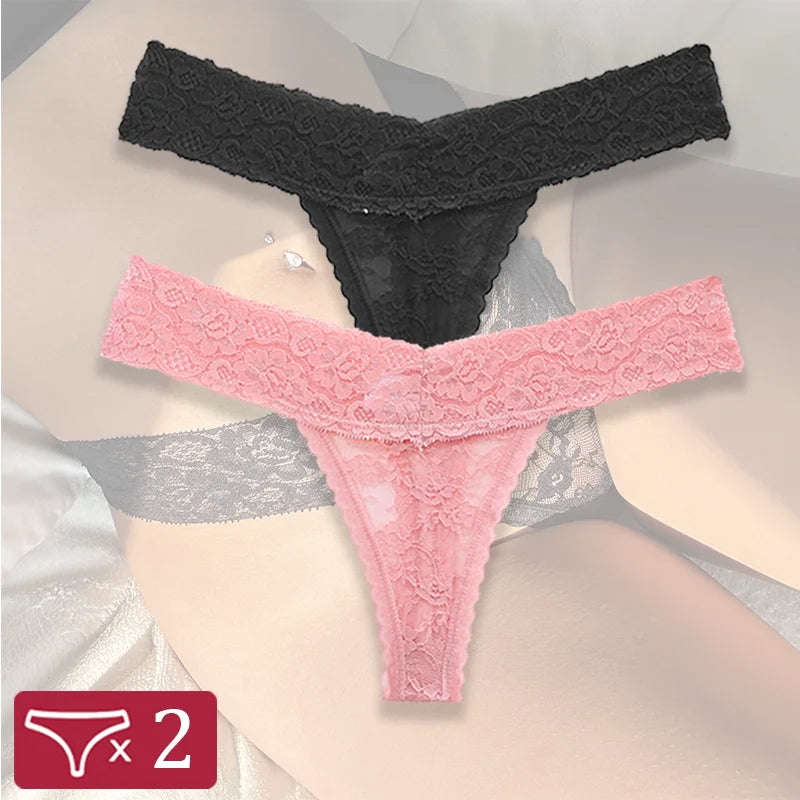 String x2 transparent floral - Dentelle-Avenue