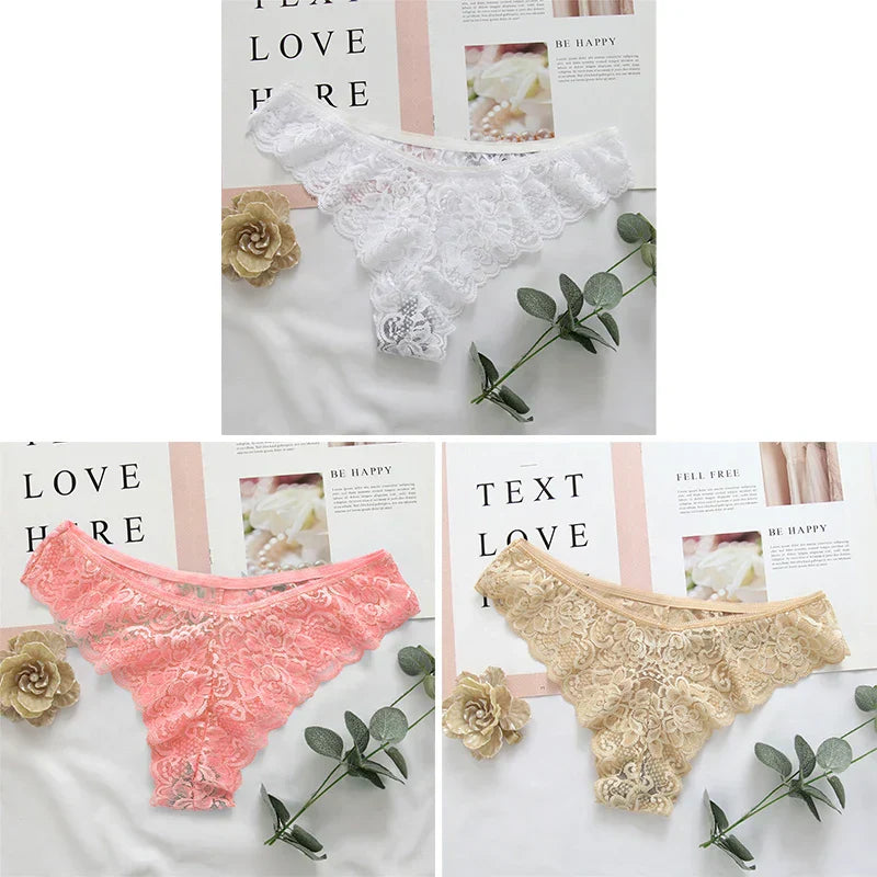 Lot de culottes en dentelle grande taille 3pièces - Dentelle-Avenue