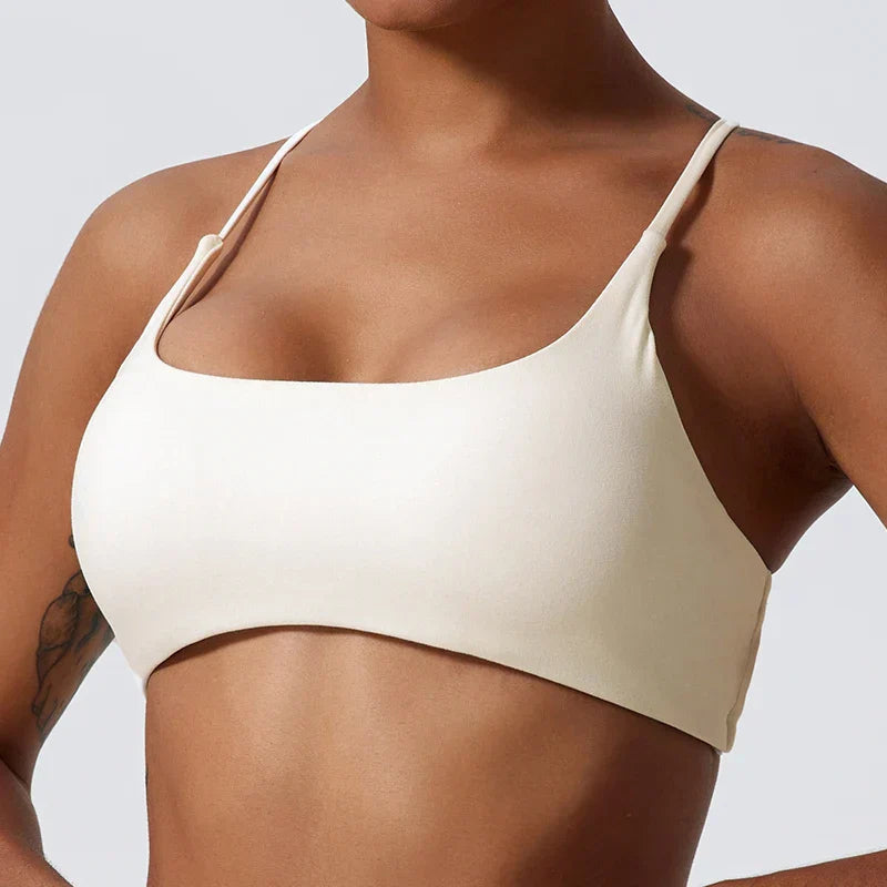 Brassière de sport court à dos croisé - Dentelle-Avenue
