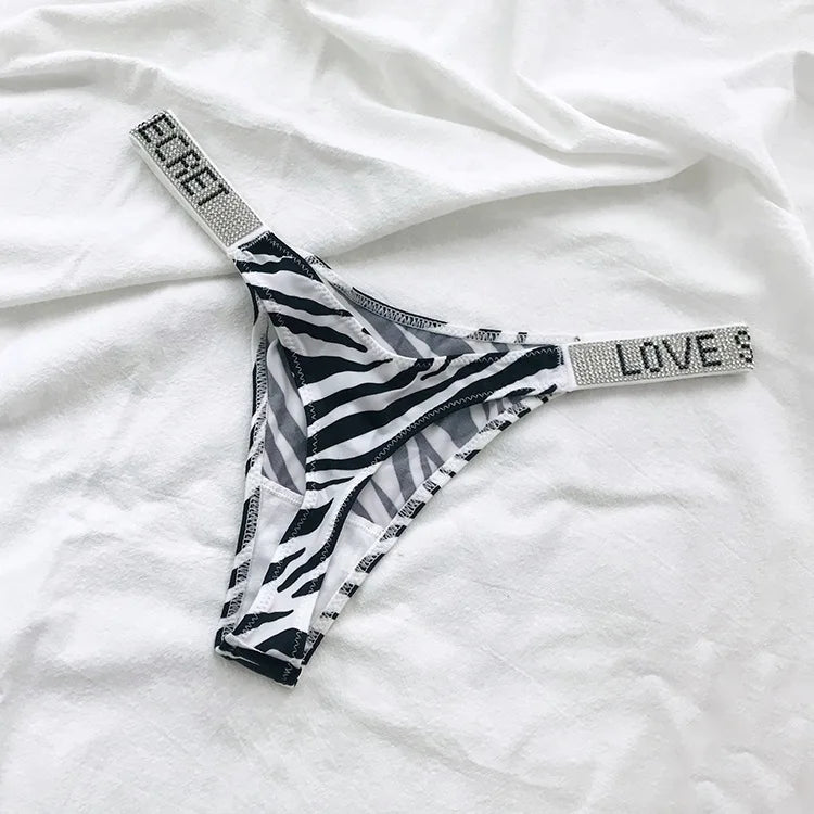String avec lanière imprimé - Dentelle-Avenue