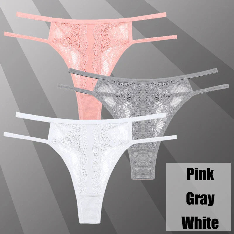 Lot de String transparent en dentelle - Dentelle-Avenue