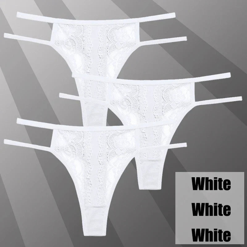 Lot de String transparent en dentelle - Dentelle-Avenue