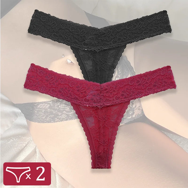 String x2 transparent floral - Dentelle-Avenue