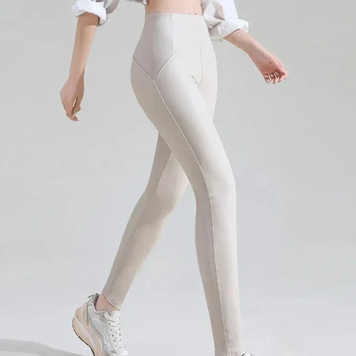 Leggings amincissants en simili cuir - Dentelle-Avenue