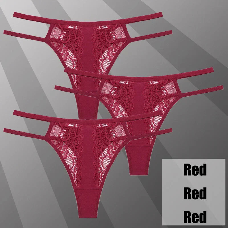 Lot de String transparent en dentelle - Dentelle-Avenue