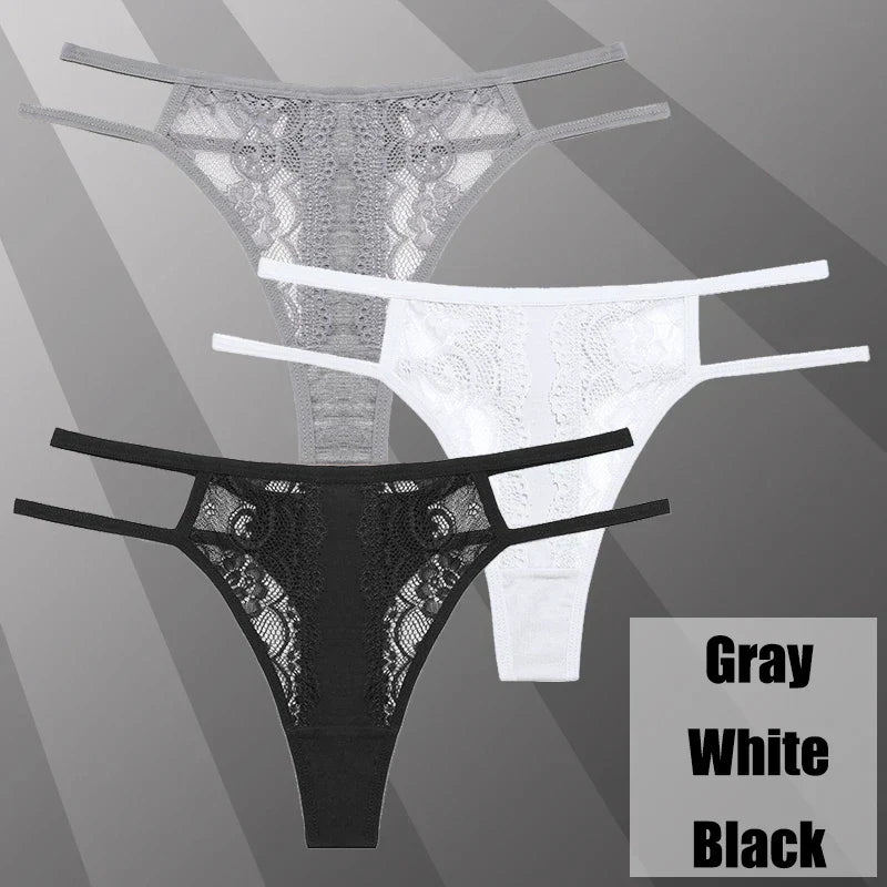 Lot de String transparent en dentelle - Dentelle-Avenue