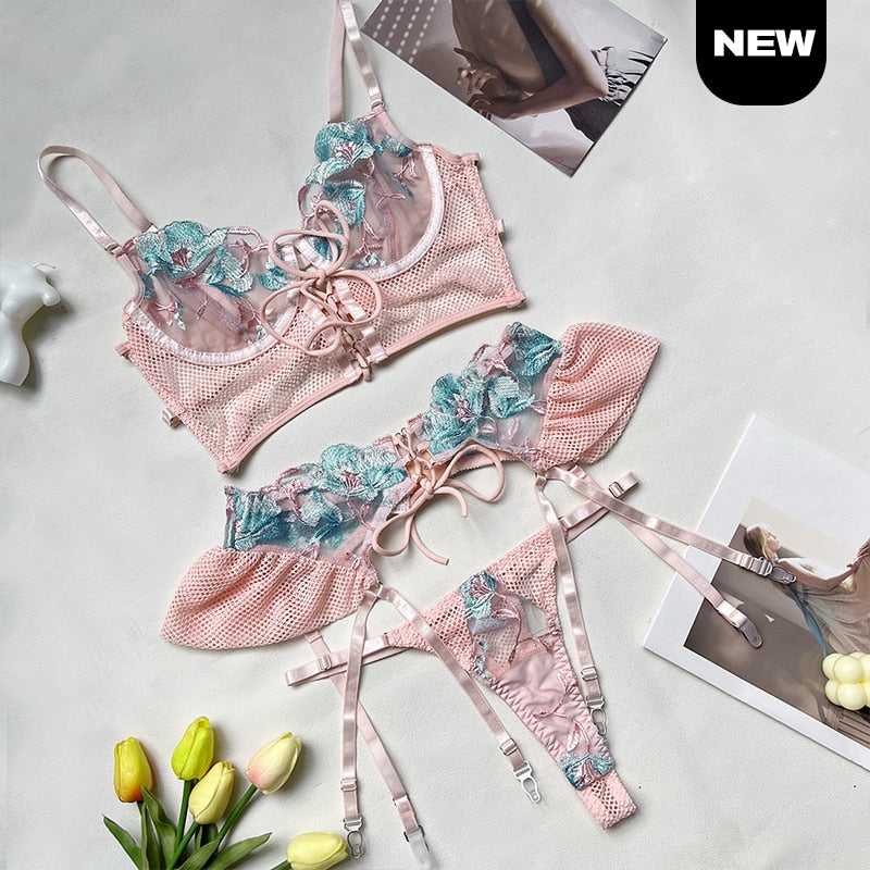 Ensemble lingerie 3pcs - Dentelle-Avenue