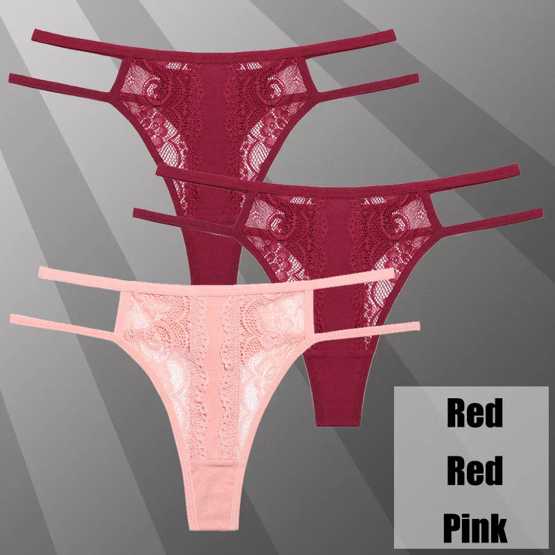 Lot de String transparent en dentelle - Dentelle-Avenue