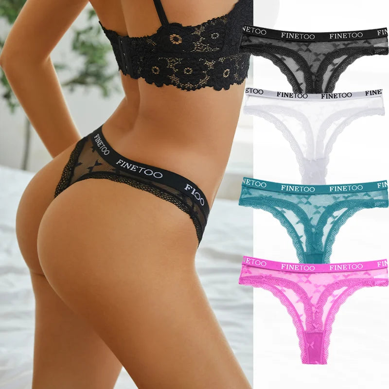 Lot de string en dentelle taille haute - Dentelle-Avenue