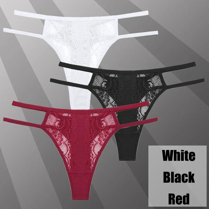 Lot de String transparent en dentelle - Dentelle-Avenue