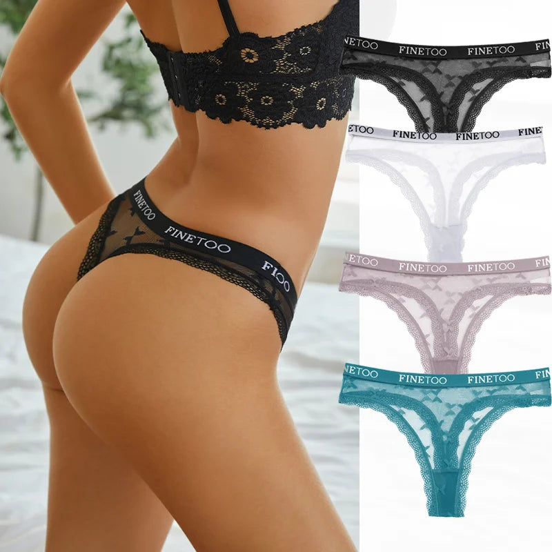 Lot de string en dentelle taille haute - Dentelle-Avenue