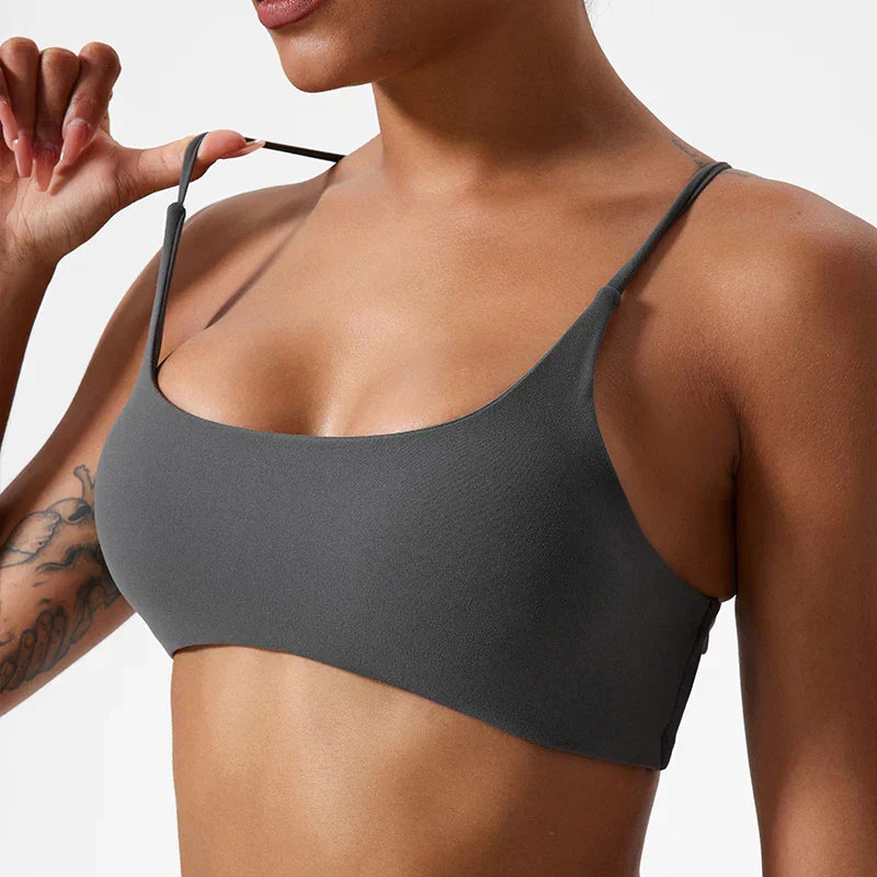 Brassière de sport court à dos croisé - Dentelle-Avenue