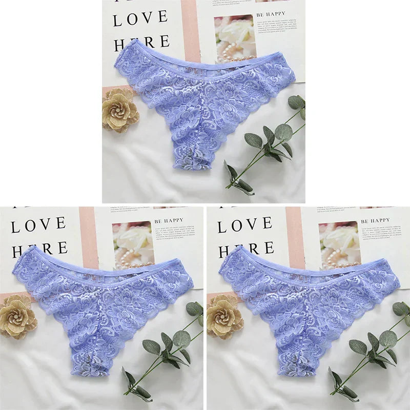 Lot de culottes en dentelle grande taille 3pièces - Dentelle-Avenue
