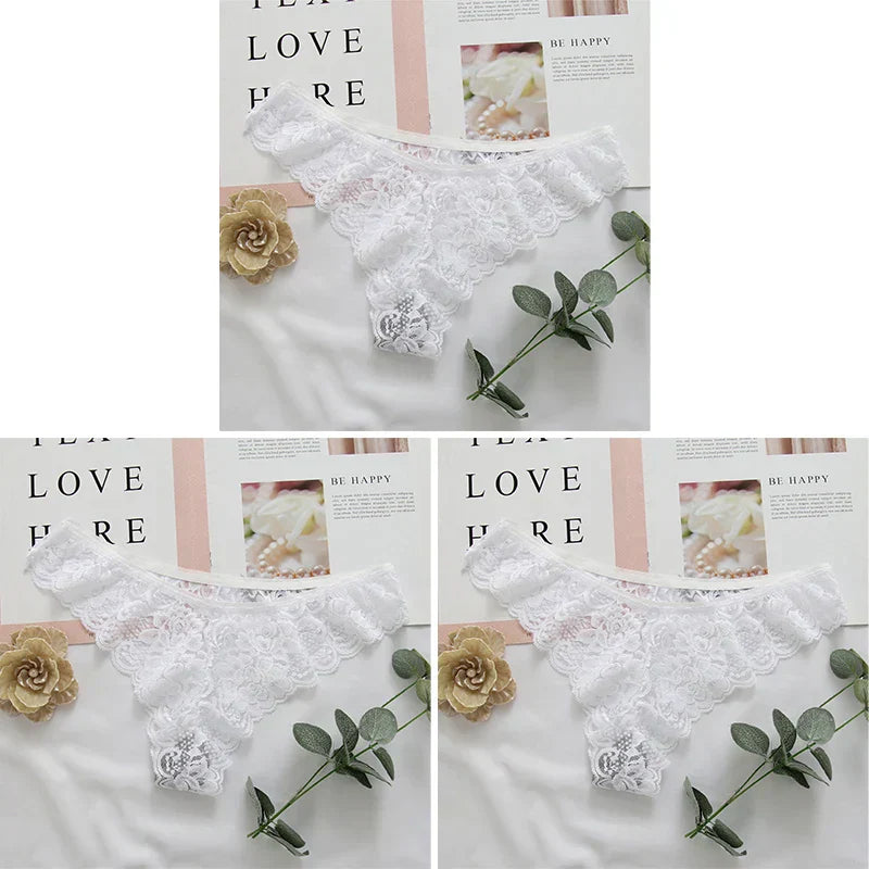 Lot de culottes en dentelle grande taille 3pièces - Dentelle-Avenue