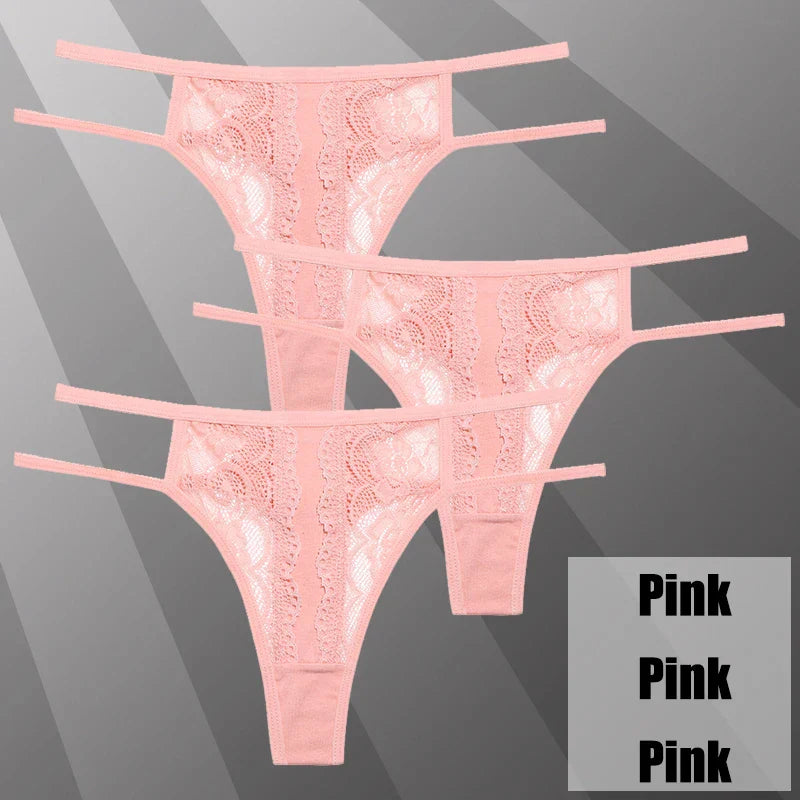 Lot de String transparent en dentelle - Dentelle-Avenue