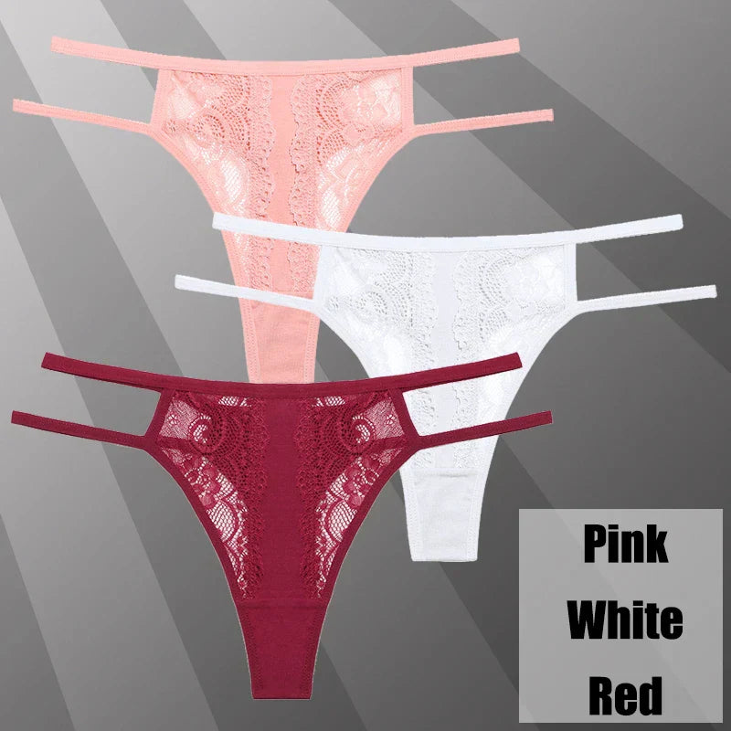 Lot de String transparent en dentelle - Dentelle-Avenue