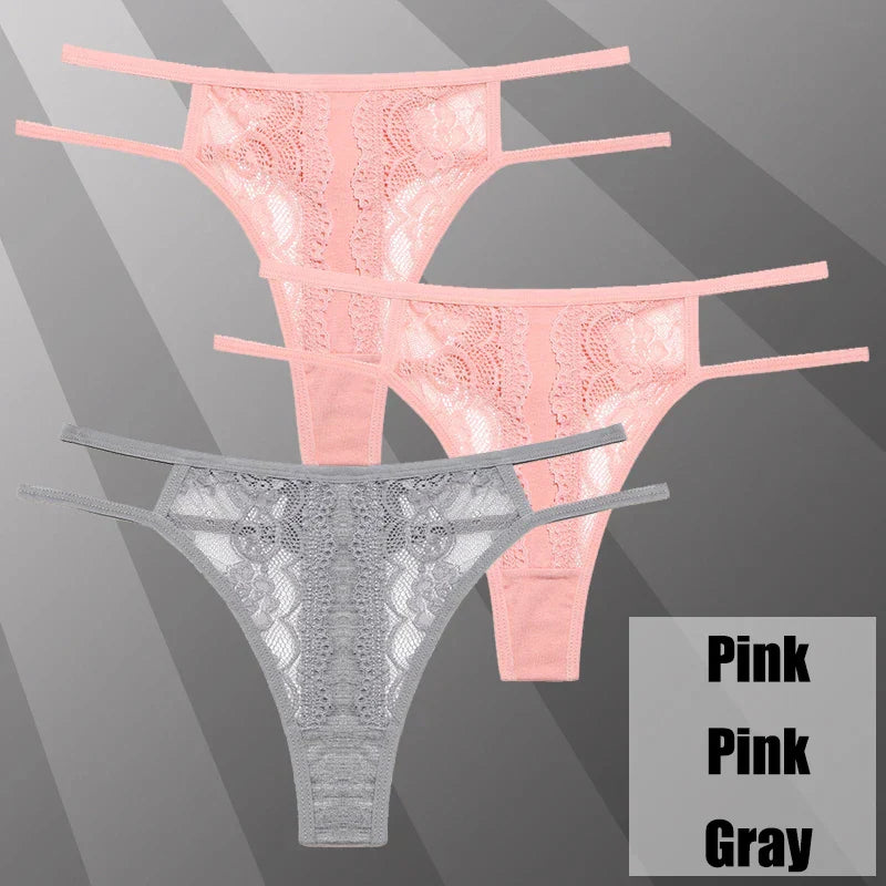 Lot de String transparent en dentelle - Dentelle-Avenue
