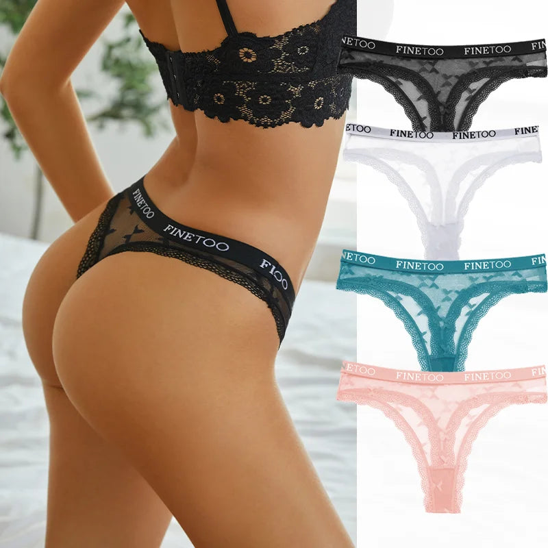 Lot de string en dentelle taille haute - Dentelle-Avenue