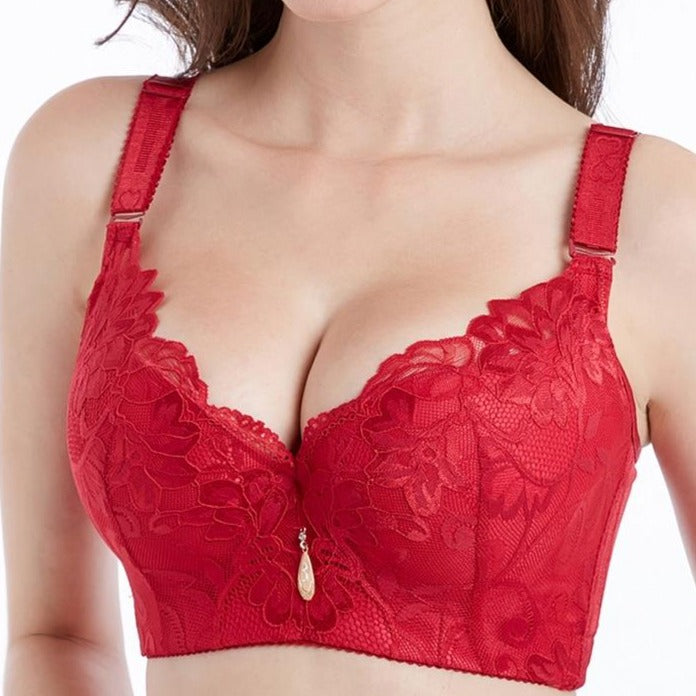 Soutien-gorge push-up avec dentelle grande taille - Dentelle-Avenue