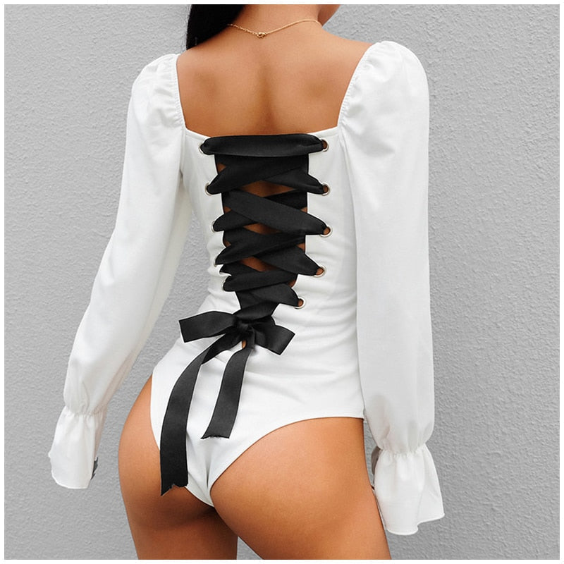 Body manches longues dentelle - Dentelle-Avenue