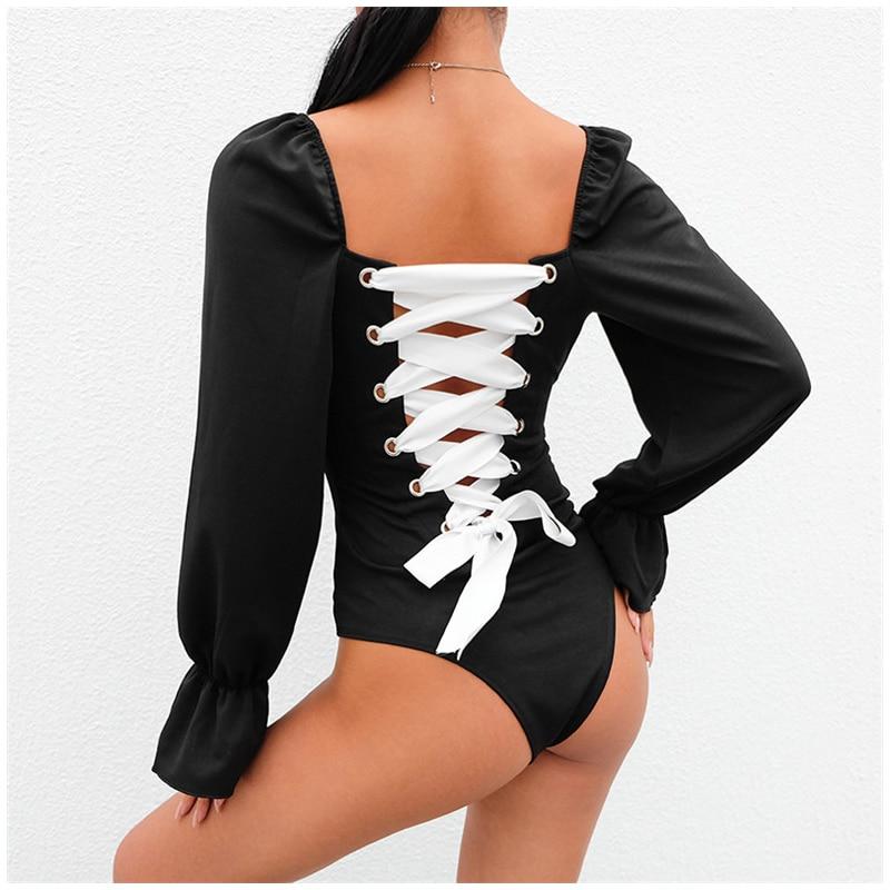 Body manches longues dentelle - Dentelle-Avenue